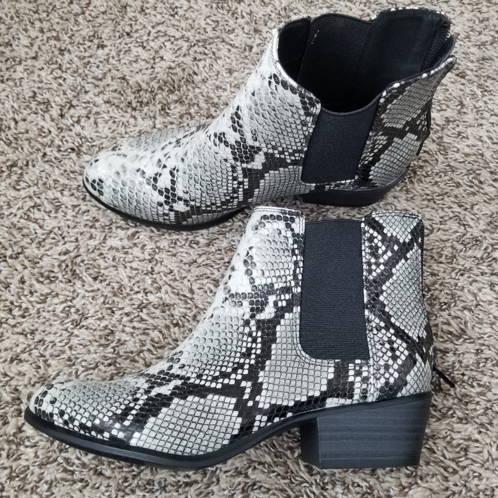 Snake skin booties